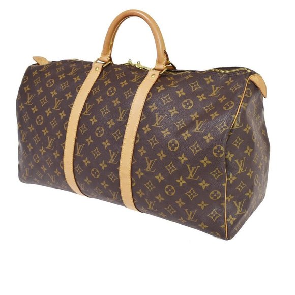 LOUIS VUITTON Keepall 50 Travel Hand Bag Monogram Leather Brown - Picture 9 of 9